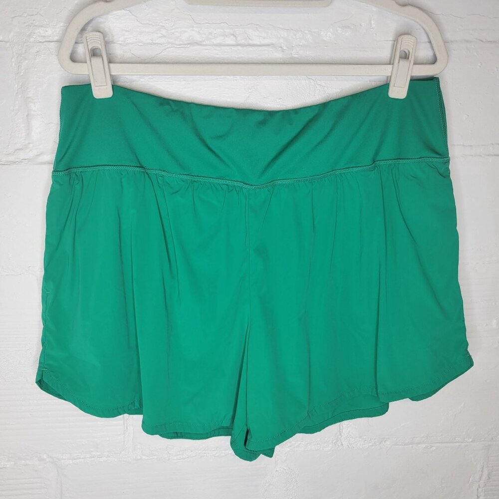 Spyder Active Women's XXL Double Layer Shorts Green Pull On